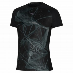 Mizuno Aero Tee μπλουζακια ανδρικα μαυρα | Greece M0852RJ