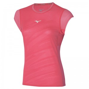 Mizuno Aero Tee μπλουζακια γυναικεια κοραλι | Greece M6475BA