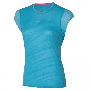 Mizuno Aero Tee μπλουζακια γυναικεια μπλε | Greece M9358XS