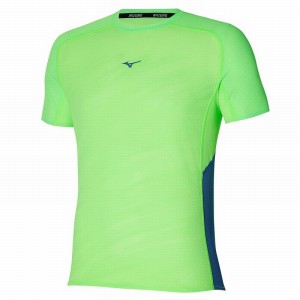 Mizuno Aero Tee μπλουζακια ανδρικα ανοιχτο πρασινο | Greece M4276AO