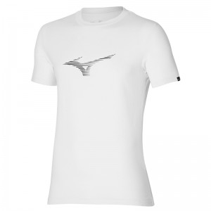 Mizuno Athletics RB Tee μπλουζακια ανδρικα ασπρα | Greece M1475DC