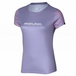 Mizuno Athletics σταμπεσ Tee μπλουζακια γυναικεια μωβ | Greece M5684RC