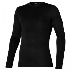 Mizuno BT Under V Neck Longsleeve Αριστος ανδρικα μαυρα | Greece M1072FO