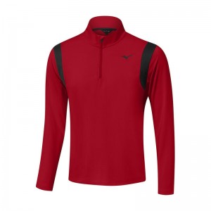 Mizuno Breeze Elite 1/4 Zip Αριστος ανδρικα κοκκινα | Greece M2897HZ