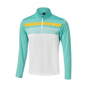 Mizuno Brz Elite St 1/4 Zip Αριστος ανδρικα πρασινο ασπρα | Greece M2860MI