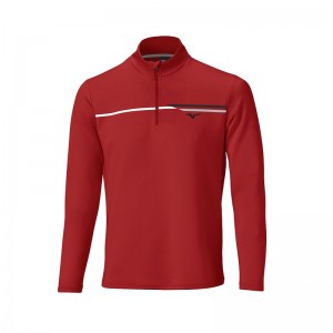 Mizuno Brze Tstripe 1/4 Zip Αριστος γυναικεια κοκκινα | Greece M5124SV