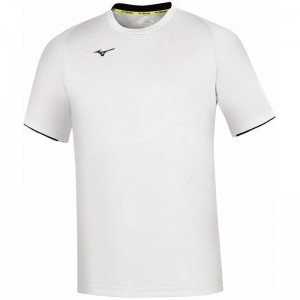 Mizuno Core SS Tee μπλουζακια ανδρικα ασπρα σκουρο μπλε | Greece M8732AI