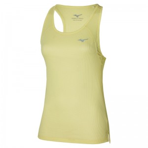 Mizuno Dryaeroflow Tank αμανικα μπλουζακια γυναικεια ανοιχτο πρασινο κίτρινα | Greece M0798UE