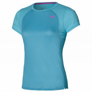 Mizuno Dryaeroflow Tee μπλουζακια γυναικεια μπλε | Greece M8405MT