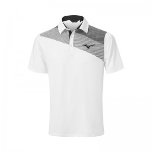 Mizuno Elite Fade Polo ανδρικα ασπρα | Greece M7412SV