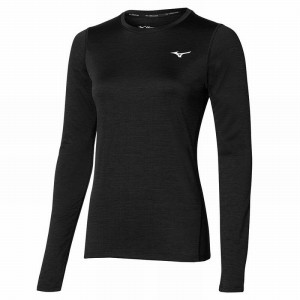 Mizuno Impulse Core LS Tee Μπουφαν γυναικεια μαυρα | Greece M3059QK