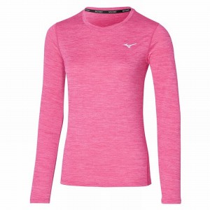 Mizuno Impulse Core LS Tee μπλουζακια γυναικεια ροζ | Greece M5476QN