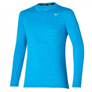 Mizuno Impulse Core LS Tee μπλουζακια ανδρικα μπλε | Greece M5816LP