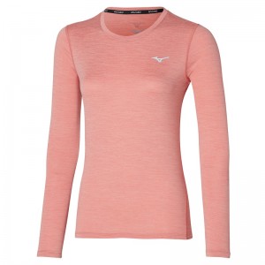 Mizuno Impulse Core LS Tee μπλουζακια γυναικεια κοραλι | Greece M6315KN