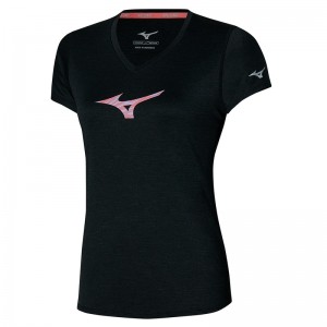 Mizuno Impulse Core RB Tee μπλουζακια γυναικεια μαυρα | Greece M8596NB