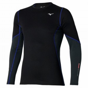 Mizuno Merino Μαλλί Crew Αριστος ανδρικα μαυρα μπλε | Greece M6874PD