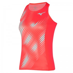 Mizuno Printed Tank αμανικα μπλουζακια γυναικεια κοραλι | Greece M3128QE