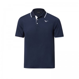 Mizuno QD Comp Plus Polo ανδρικα σκουρο μπλε | Greece M8064GX