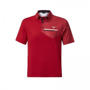 Mizuno QD Hazard Bloc Polo ανδρικα κοκκινα | Greece M6910YH