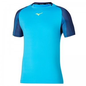 Mizuno Release Shadow Tee μπλουζακια ανδρικα μπλε | Greece M4916LV