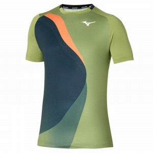 Mizuno Release Shadow σταμπεσ Tee μπλουζακια ανδρικα πρασινο | Greece M5846HC