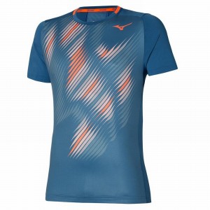 Mizuno Shadow σταμπεσ Tee μπλουζακια ανδρικα μπλε | Greece M1092KI