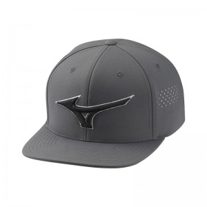 Mizuno Tour φλατ Snapback καπελα ανδρικα σκούρο γκρι | Greece M3459HN