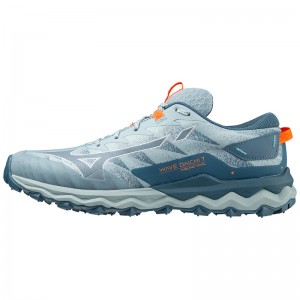 Mizuno Wave Daichi 7 Παπουτσια Trail ανδρικα μπλε ανοιχτο πορτοκαλι | Greece M2163QS