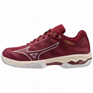 Mizuno Wave Exceed Light CC Παπουτσια Τενισ γυναικεια σκούρο κοκκινα ασπρα | Greece M8063TQ