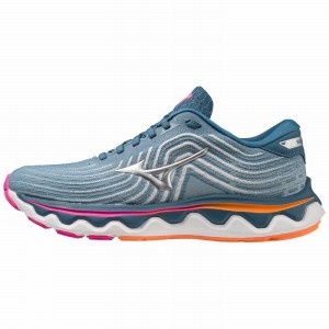 Mizuno Wave Horizon 6 Παπουτσια για Τρεξιμο γυναικεια μπλε ασημι | Greece M1824TU