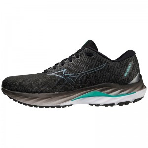 Mizuno Wave Inspire 19 Παπουτσια για Τρεξιμο ανδρικα μαυρα μεταλλικός γκρι πρασινο | Greece M8731AD