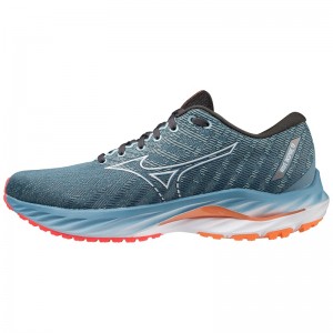 Mizuno Wave Inspire 19 Παπουτσια για Τρεξιμο ανδρικα μπλε ασπρα ανοιχτο πορτοκαλι | Greece M7541IA