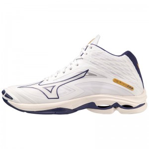 Mizuno Wave Lightning Z7Mid Παπουτσια Βολλευ γυναικεια ασπρα μωβ | Greece M3895UO