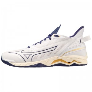 Mizuno Wave Mirage 5 Παπουτσια Χαντμπολ γυναικεια ασπρα χρυσο χρωμα | Greece M2350AL