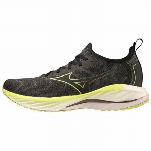 Mizuno Wave Neo Ανεμος Παπουτσια για Τρεξιμο ανδρικα μαυρα κίτρινα | Greece M4537XC