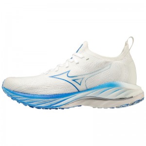 Mizuno Wave Neo Ανεμος Παπουτσια για Τρεξιμο γυναικεια ασπρα μπλε | Greece M7315OS