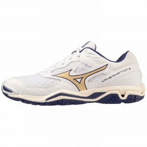 Mizuno Wave Phantom 3 Παπουτσια Χαντμπολ γυναικεια ασπρα χρυσο χρωμα | Greece M6712RD