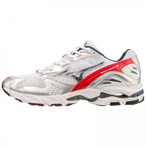 Mizuno Wave Rider 10 Αθλητικα Παπουτσια γυναικεια ασπρα μπλε κοκκινα | Greece M3251NU