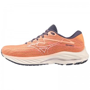 Mizuno Wave Rider 27 Παπουτσια για Τρεξιμο γυναικεια κοραλι ασπρα | Greece M8365RD