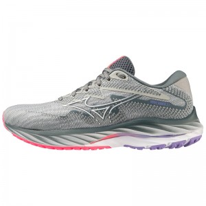 Mizuno Wave Rider 27 Παπουτσια για Τρεξιμο γυναικεια μπλε ασπρα ροζ | Greece M2395QR