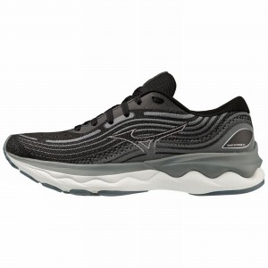 Mizuno Wave Skyrise 4 Παπουτσια για Τρεξιμο γυναικεια μαυρα ασπρα | Greece M8524WB