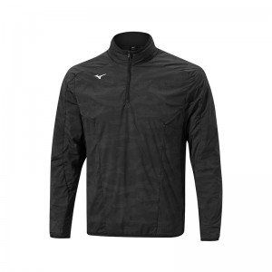 Mizuno Χειμερινά Stretch 1/4 Zip Αριστος ανδρικα μαυρα | Greece M7958NE