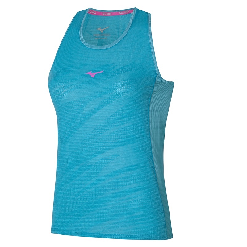 Mizuno Aero Tank αμανικα μπλουζακια γυναικεια μπλε | Greece M1283PO