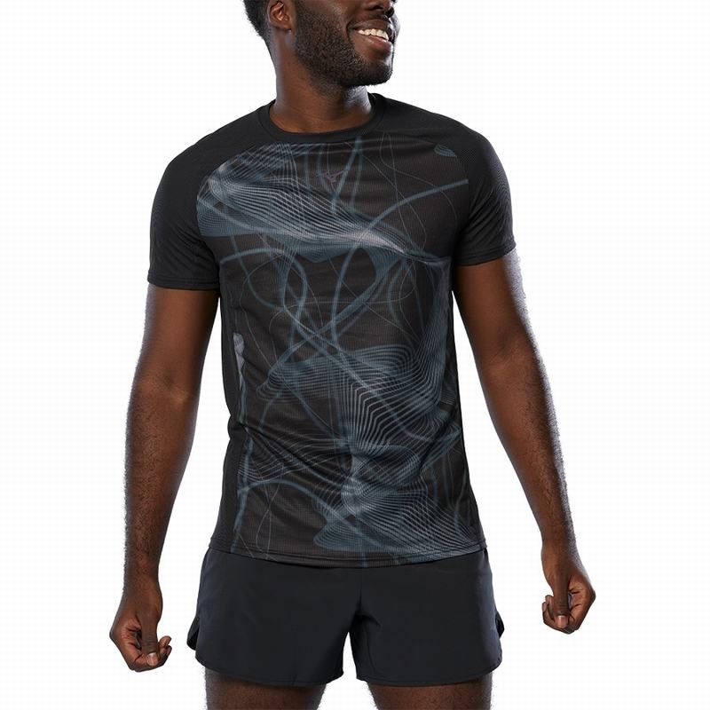 Mizuno Aero Tee μπλουζακια ανδρικα μαυρα | Greece M0852RJ