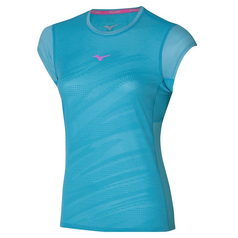 Mizuno Aero Tee μπλουζακια γυναικεια μπλε | Greece M9358XS