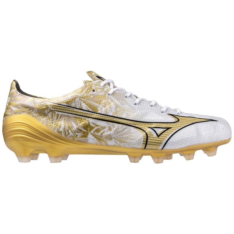 Mizuno Alpha Elite Παπουτσια Ποδοσφαιρου ανδρικα ασπρα χρυσο χρωμα | Greece M4623LX