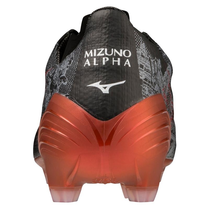 Mizuno Alpha Japan Παπουτσια Ποδοσφαιρου ανδρικα μαυρα κοκκινα | Greece M1426RQ