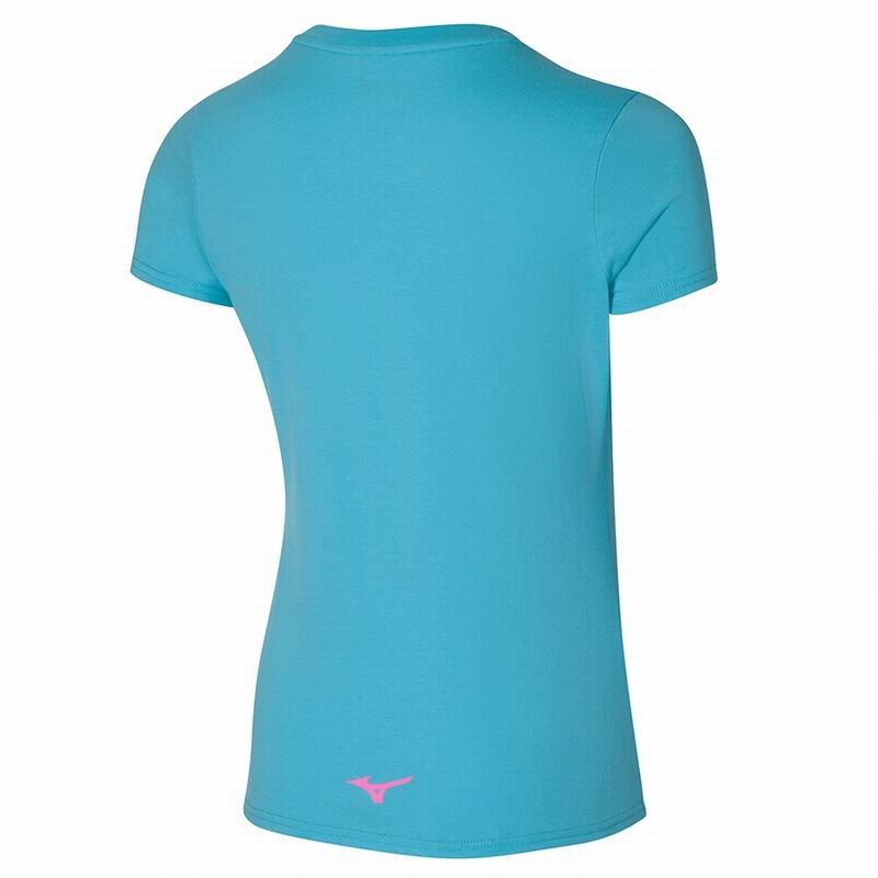 Mizuno Athletics RB Tee μπλουζακια γυναικεια μπλε | Greece M2094EN