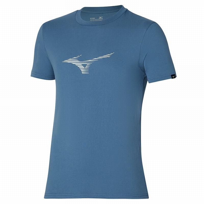 Mizuno Athletics RB Tee μπλουζακια ανδρικα μπλε | Greece M7168YR