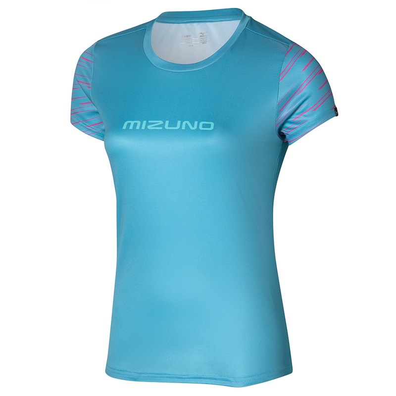 Mizuno Athletics σταμπεσ Tee μπλουζακια γυναικεια μπλε | Greece M9736UP